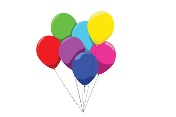 Download Seven Colorful Birthday Balloons - Birthday balloons Collection