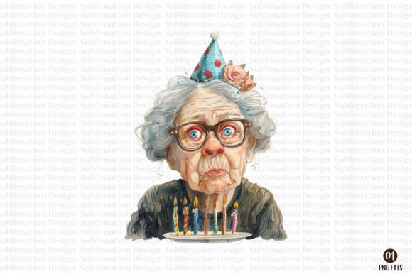 Download Funny Old Lady Birthday Balloons Clipart - Birthday balloons Collection