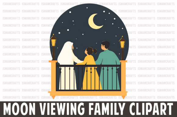 Download Moon Viewing Family Clipart PNG - Premium Resources