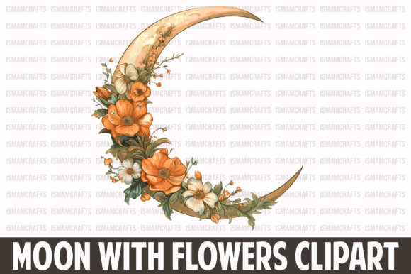 Download Moon with Flowers Clipart - Premium Resources