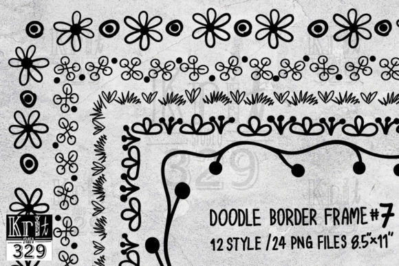 Download Floral Doodle Border Frame 8.5"x11" - Floral doodle border Collection